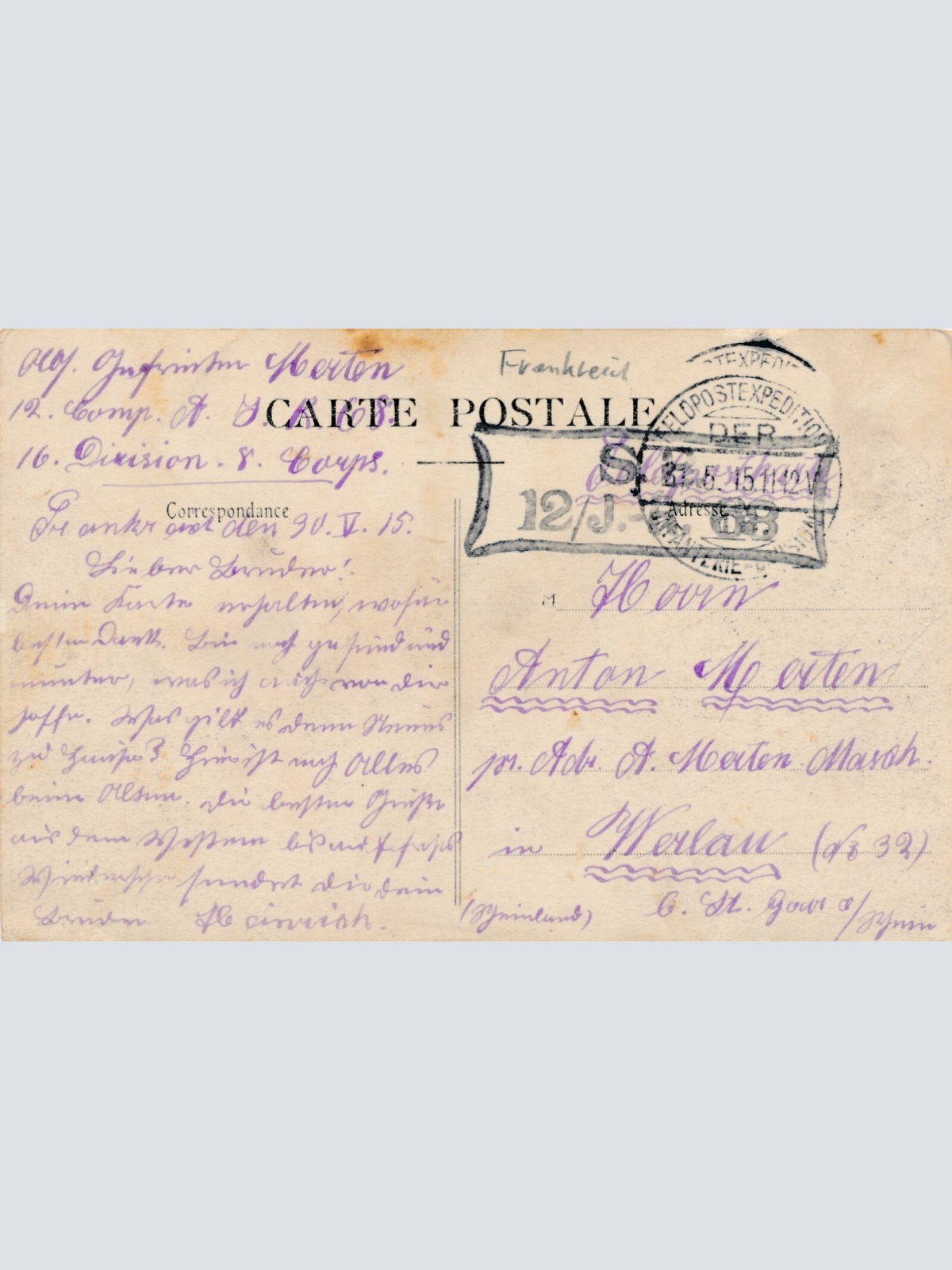 AK aus Bosseval Frankreich (9145)