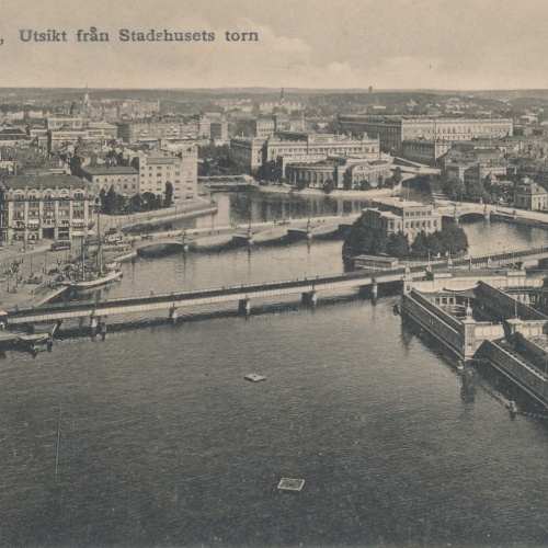 AK aus Stockholm Utsikt fran Stadshusets torn Schweden (7385)