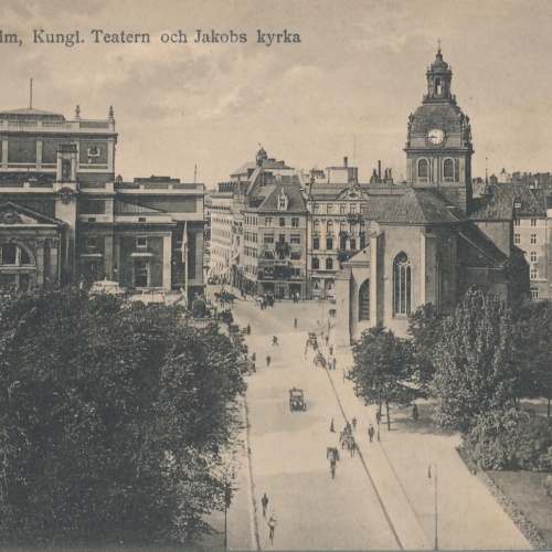 AK aus Stockholm Kungl. Teatern och Jakobs kyrka Schweden (7362)
