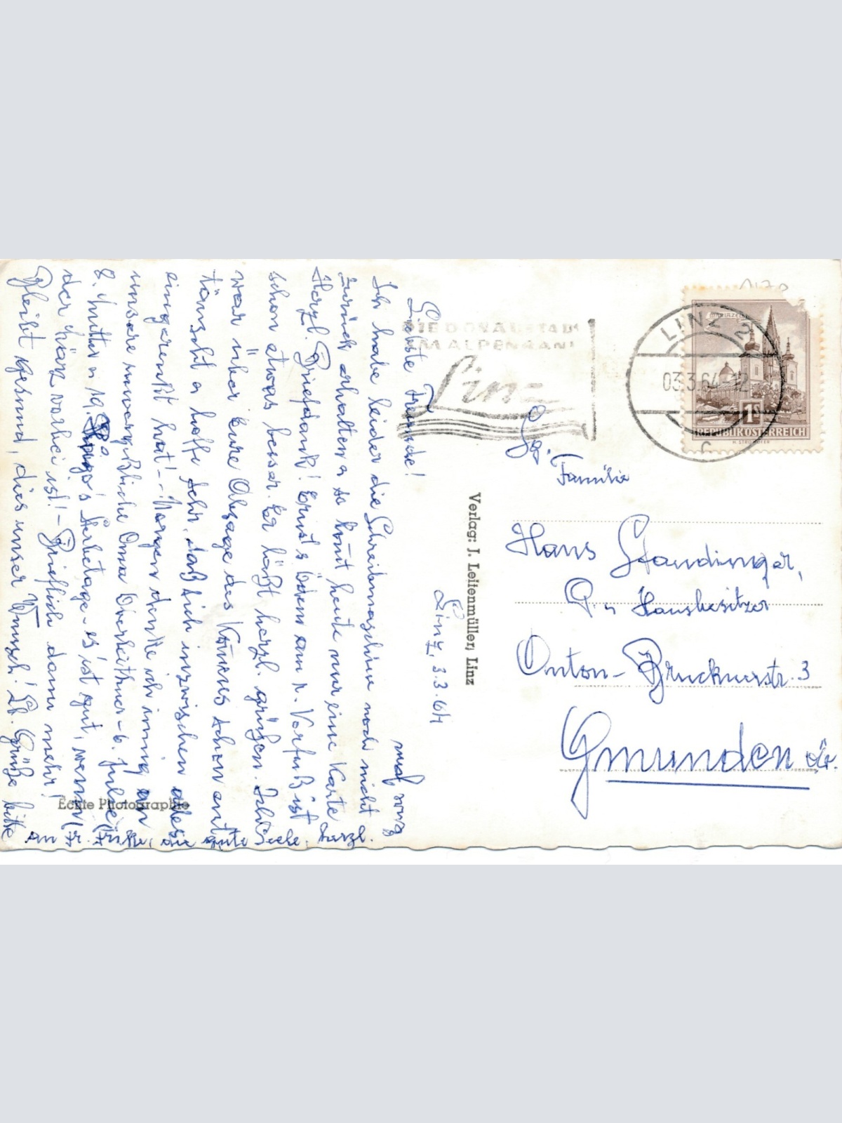 AK aus Linz an der Donau mit Dampfer Oberösterr. Ansichtskarte (8980)