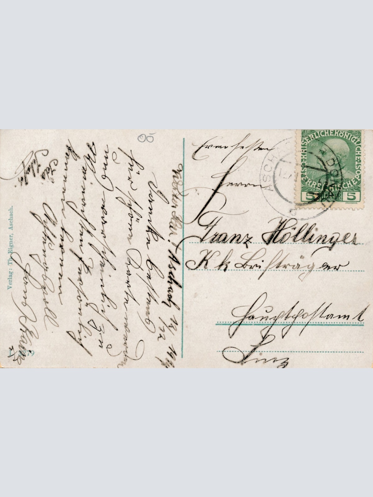 AK aus Aschach Kurzwarenhardplatz Oberösterreich Ansichtskarte (9084)