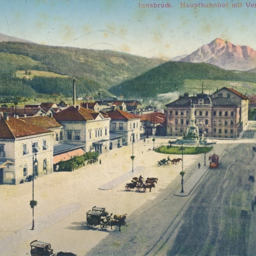 AK aus Innsbruck mit Hauptbahnhof Tirol Ansichtskarte (9380)