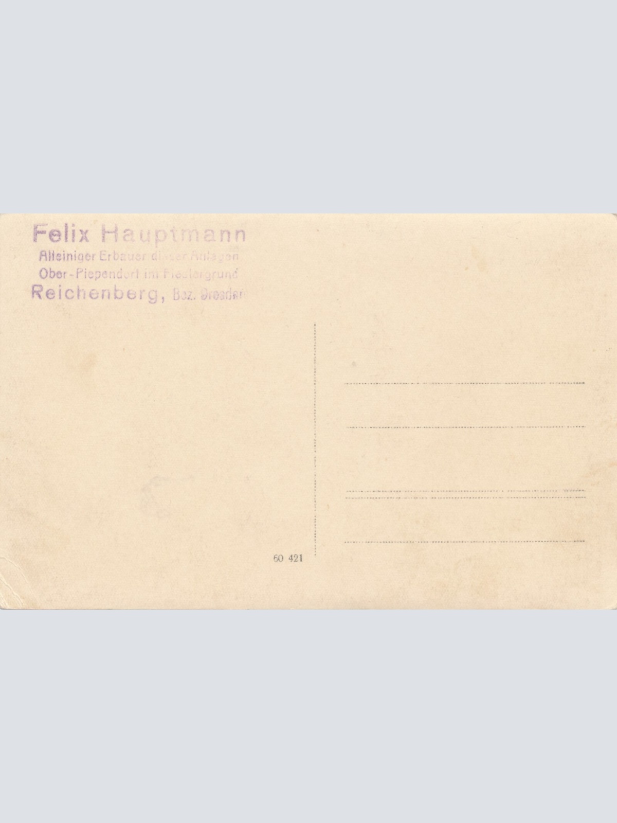 AK aus Ober - Piependorf Fiedlergrund Sachsen Ansichtskarte (9442)