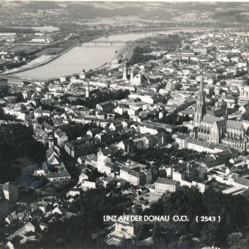 AK aus Linz an der Donau Fliegeraufnahme Oberösterr. Ansichtskarte (9014)