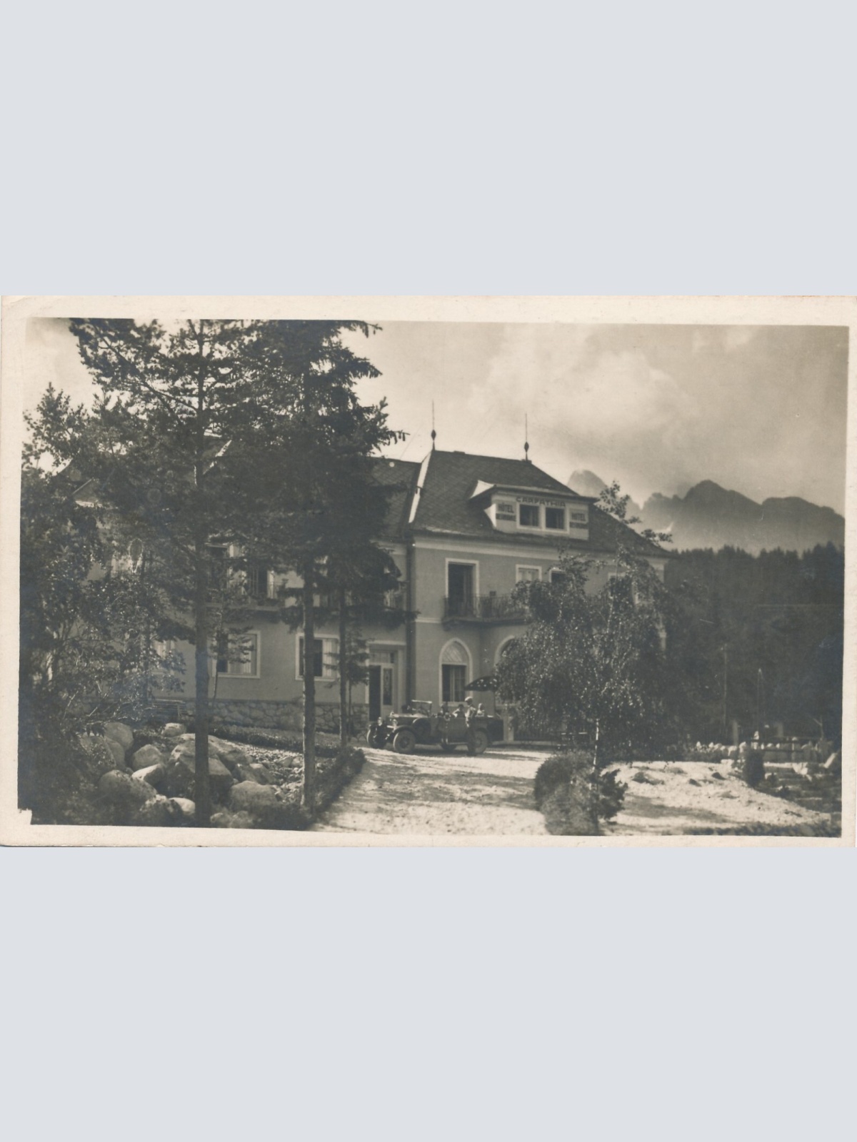 AK aus Vysoke Tatry mit Pension Karpathia Tschechoslowakei Ansichtskarte (9054)