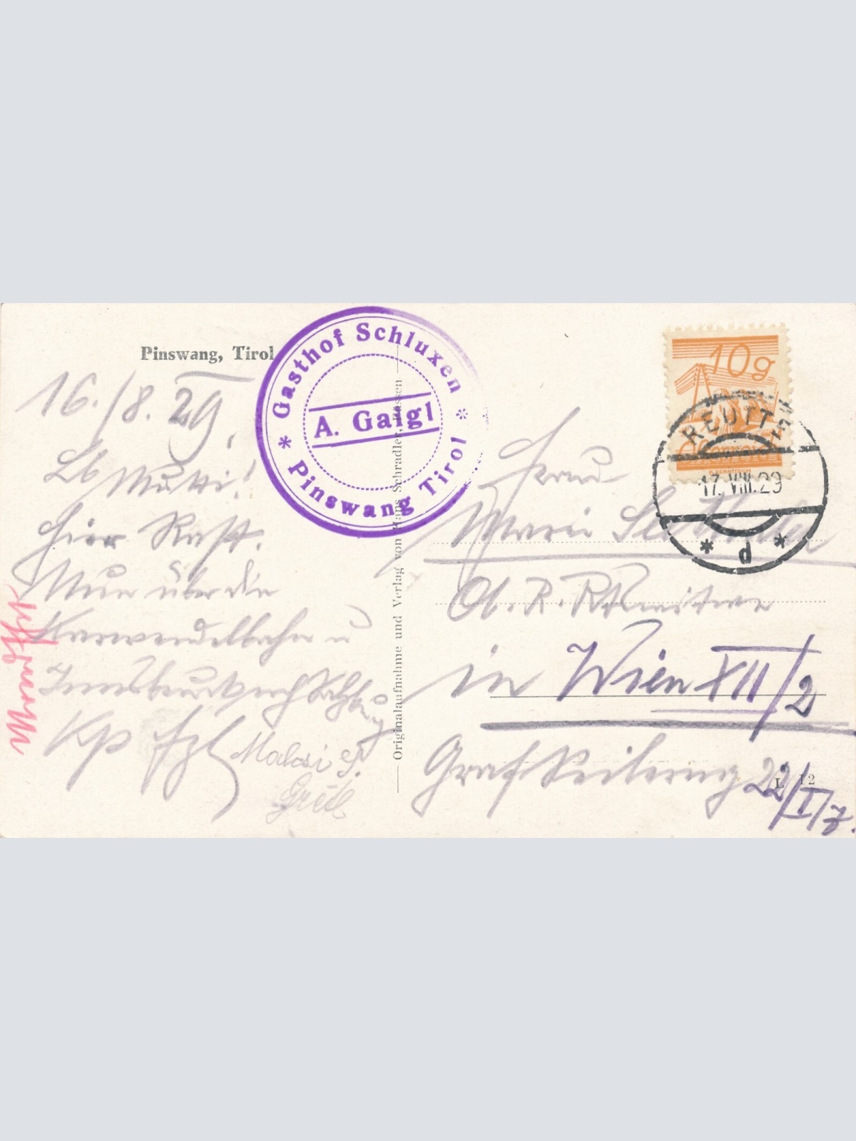 AK aus Pinswang Tirol Ansichtskarte (9368)