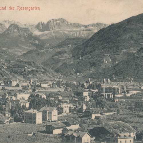 AK aus Greis bei Bozen - Bolzano mit Rosengarten Italien Ansichtskarte (9514)