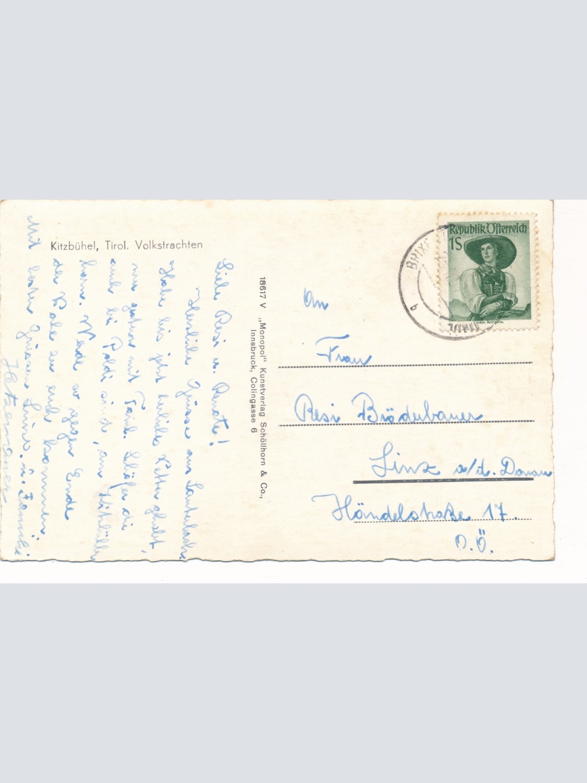 AK aus Kitzbühel Volkstrachetn Tirol Ansichtskarte (9475)