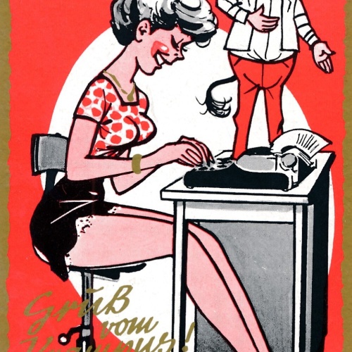 AK, Gruß vom Krampus, Selbst bei der Arbeit denk an mich (S2349)