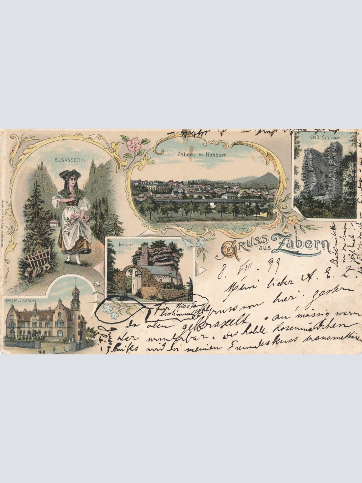 Litho - Karte gruss aus Zöbern Frankreich Ansichtskarte (9330)