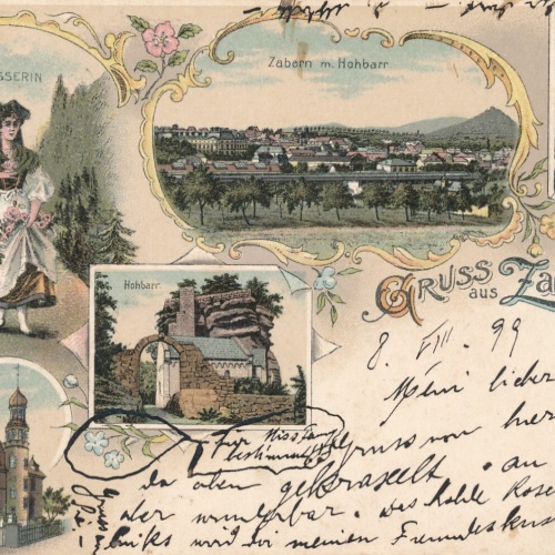 Litho - Karte gruss aus Zöbern Frankreich Ansichtskarte (9330)