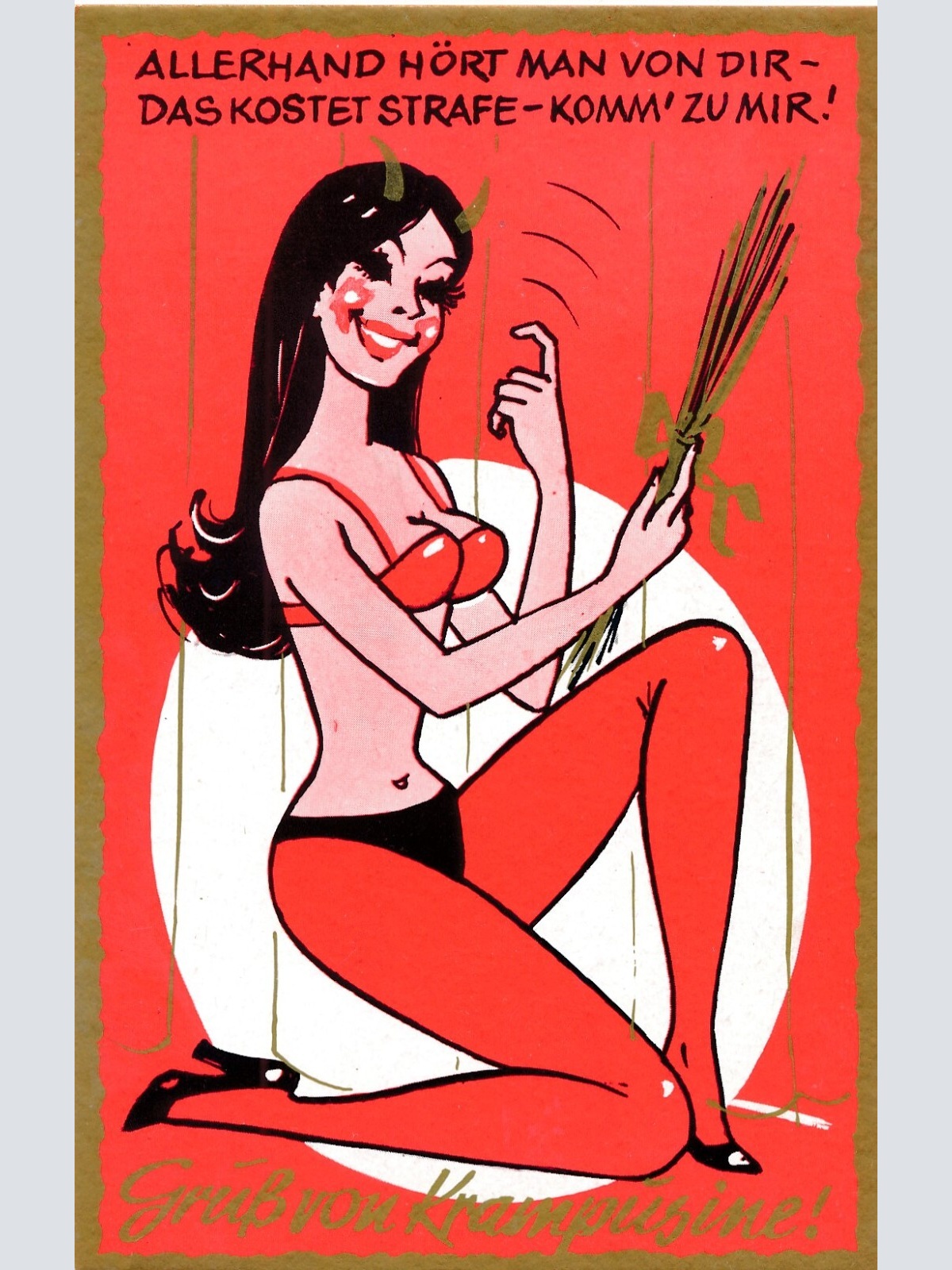 AK, Gruß vom Krampus, Allerhand hört man von dir das Kostet Strafe (S2348)