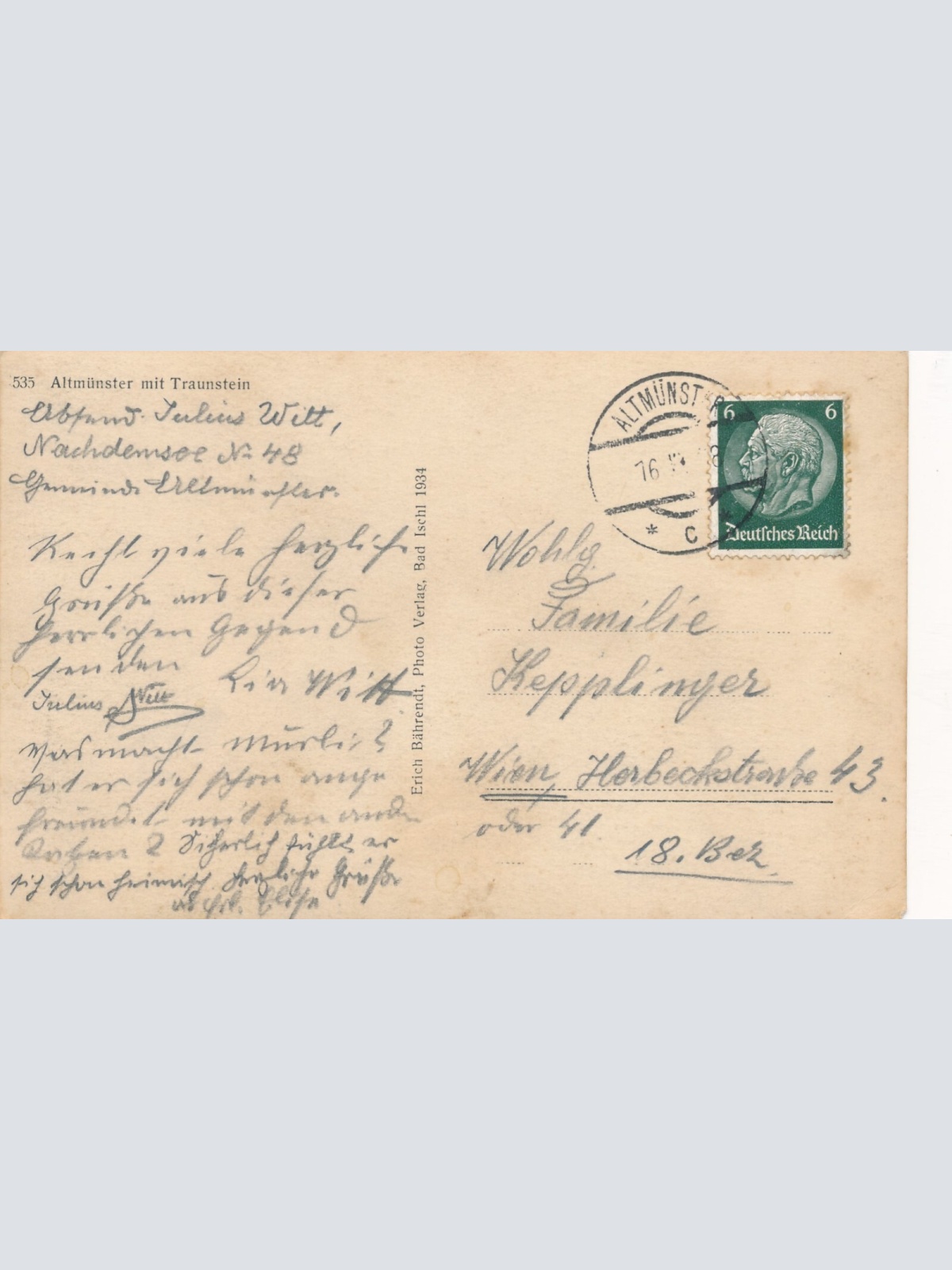 AK aus Altmünster mit Traunstein Oberösterreich Ansichtskarte (9756)