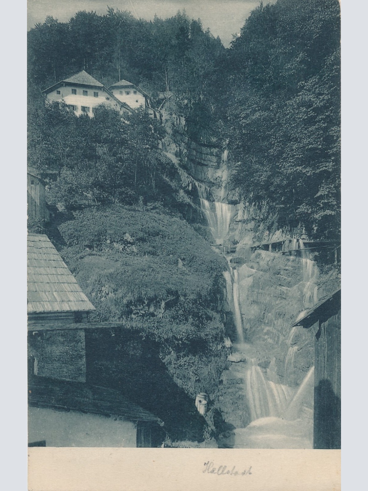 AK aus Hallstatt mit Wasserfall Oberösterreich Ansichtskarte (9951)