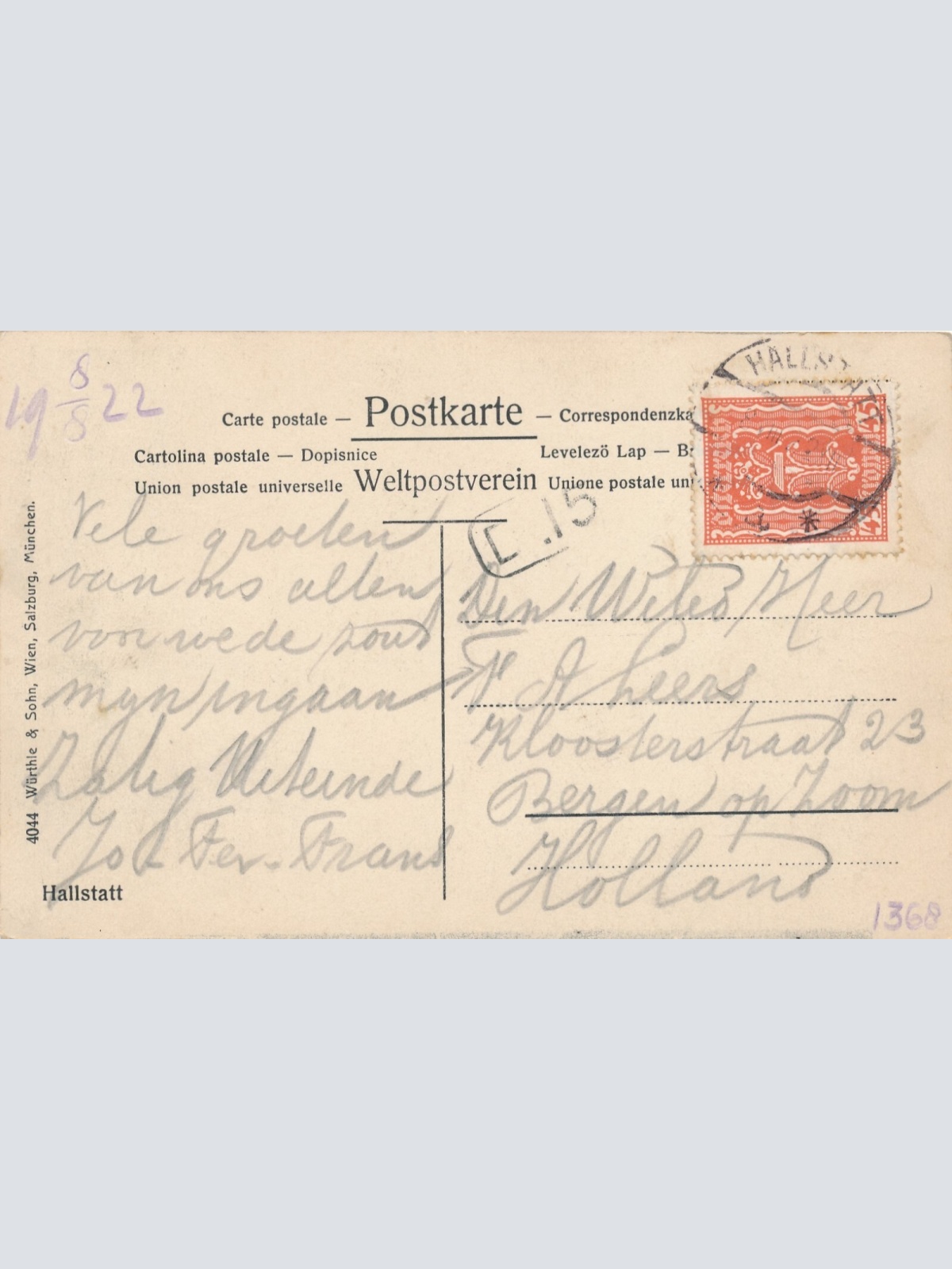 AK aus Hallstatt mit Wasserfall Oberösterreich Ansichtskarte (9951)