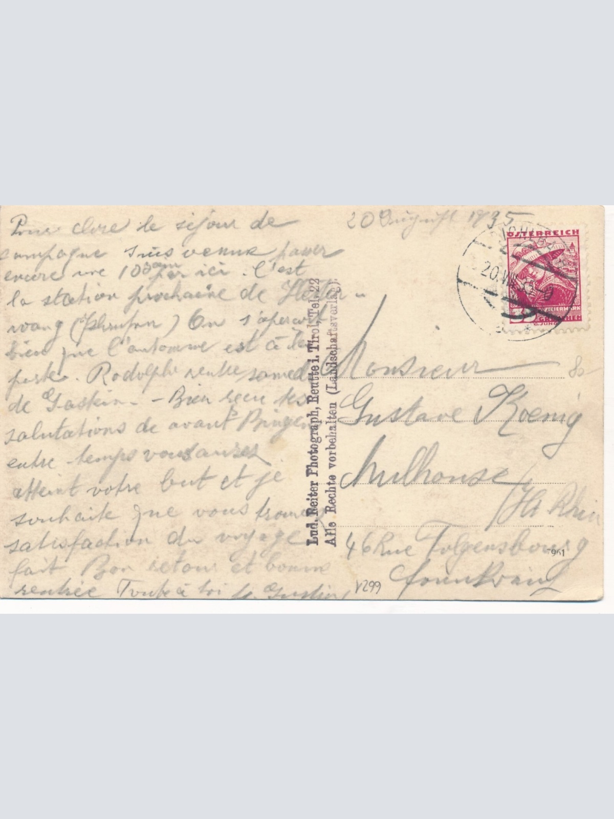 AK von der Villa Josef Tirol Ansichtskarte (9941)