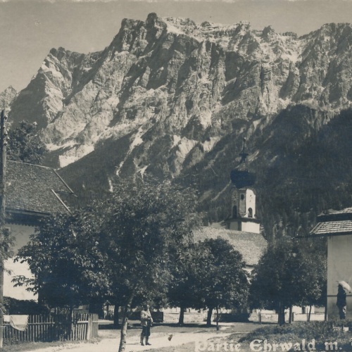 AK aus Ehrwald mit Wettsetin Tirol Ansichtskarte (9931)