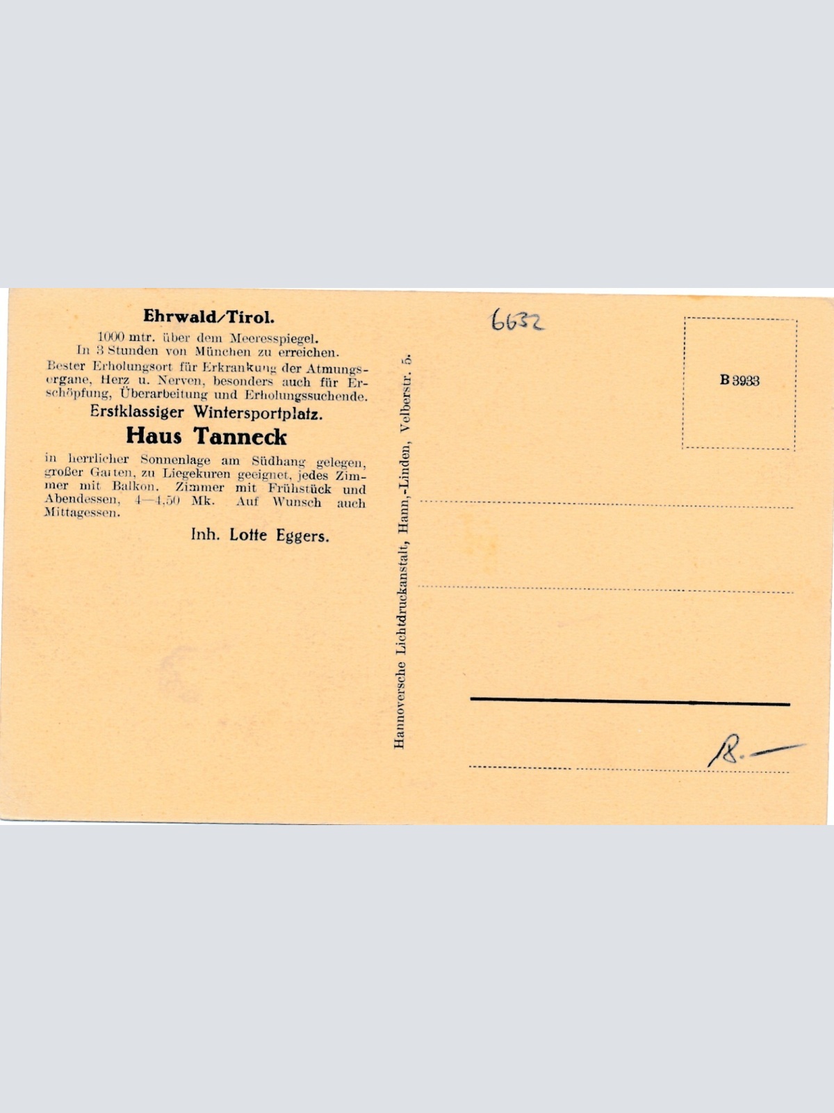 AK aus Ehrwald mit Haus Tanneck Tirol Ansichtskarte (9932)