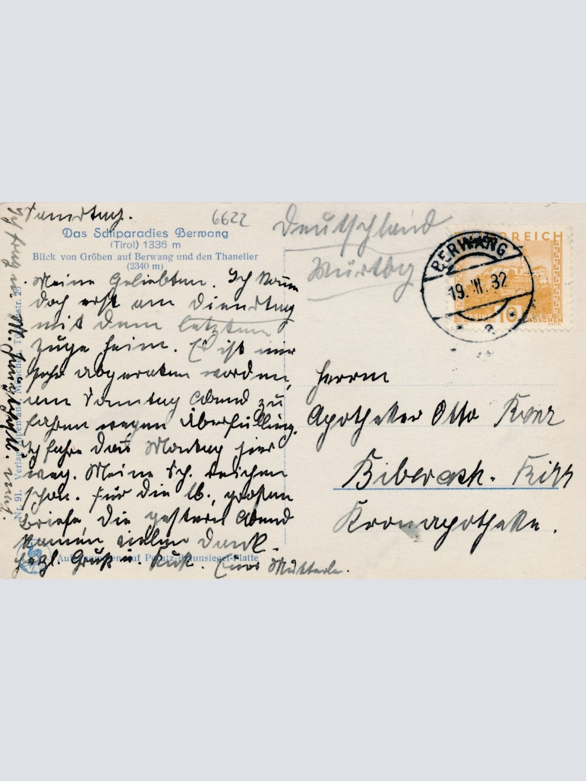 AK aus Berwang Winterbild Tirol Ansichtskarte (9702)