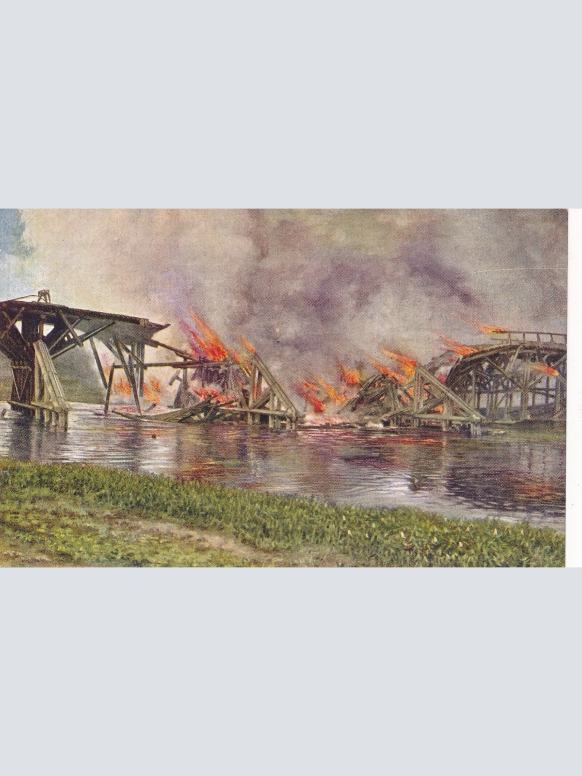 AK Weltkrieg 1914 - 1916 Brückensprengung auf dem Russischen Kriegsplatz (10241)