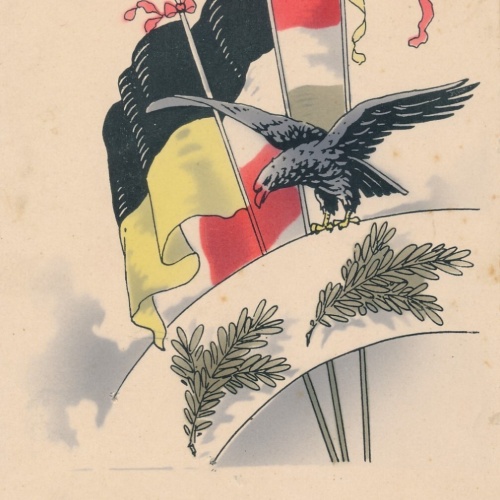 AK Herzlichen Glückwunsch zum neuen Jahre mit Flaggen (10245)