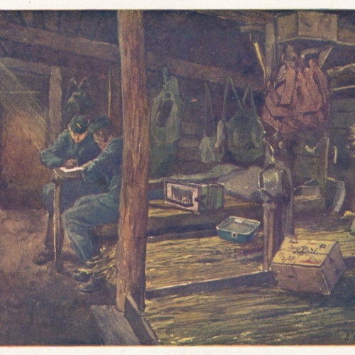 AK Inneres eines Manschaftsunterstandes in Wolhynien (10248)