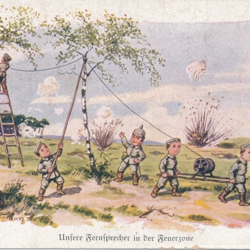 AK Unsere Fernsprecher in der Feuerzone (10231)