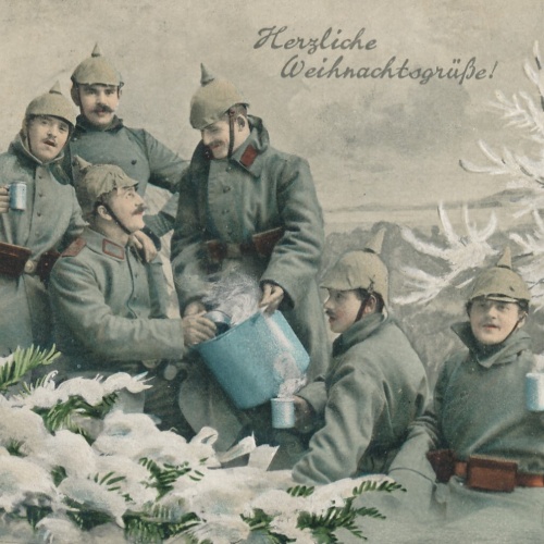 AK Herzliche Weihnachtsgrüße von den Pickelhauben (10232)