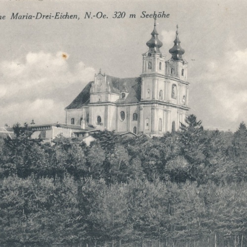 AK aus Maria drei Eichen mit Kirche Niederösterreich Ansichtskarte (10312)