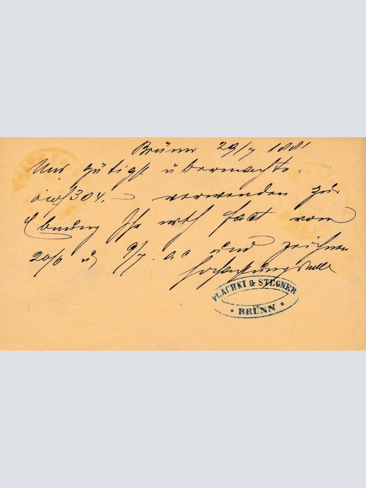 2 Kreuzer - Ganzsachen - Karte 1881 aus Brünn Stadt (10053)