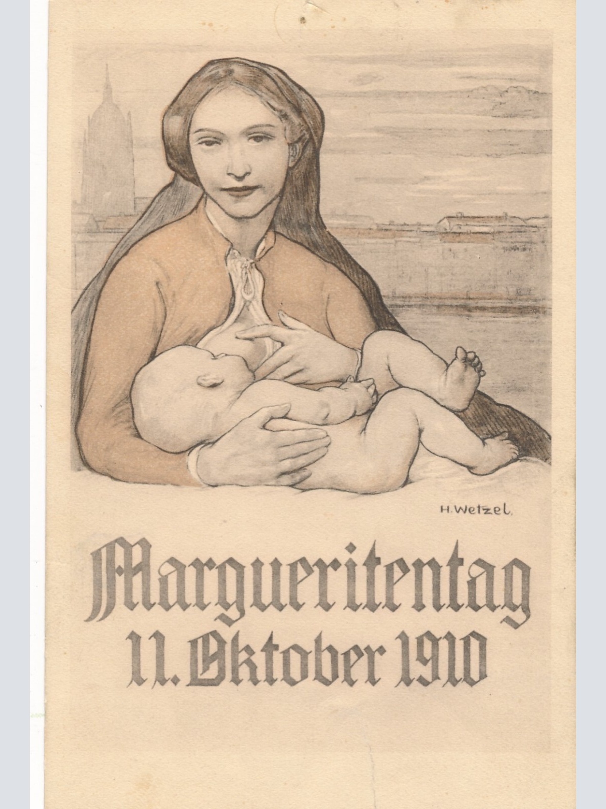 AK Margueritentag Baby am Busen Ansichtskarte (8652)