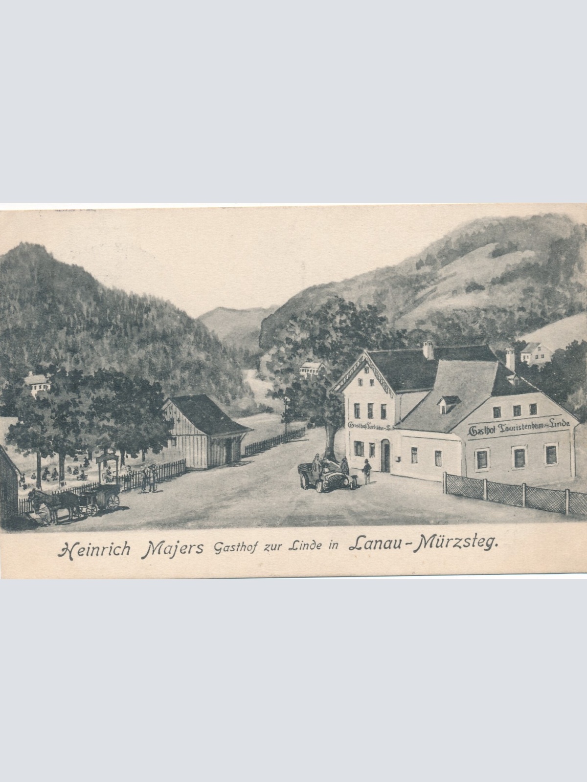 AK aus Lunau - Mürzsteg Henrich Maiers Gasthof zur Linde Ansichtskarte (8668)