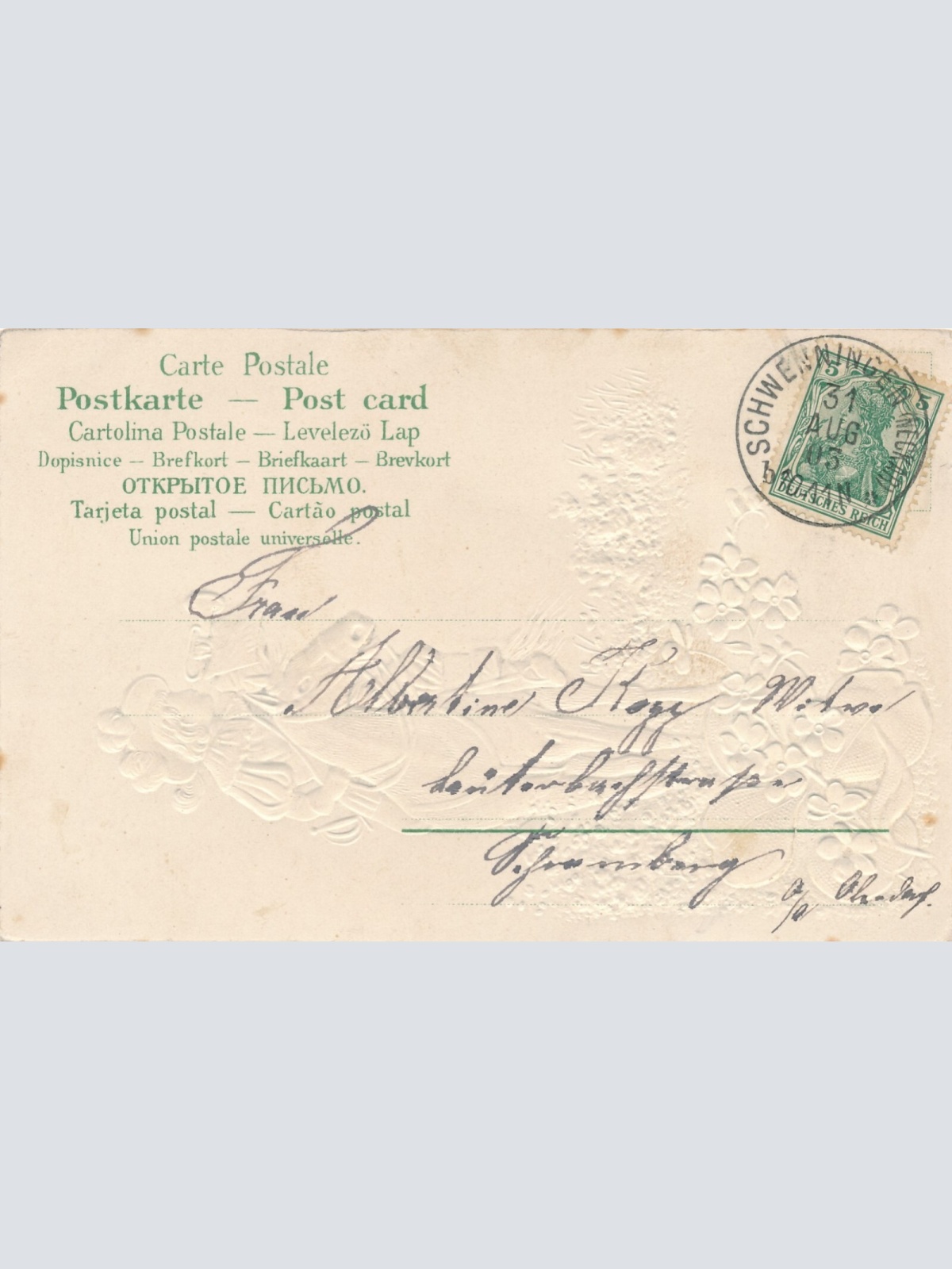 Präge - Litho - Karte Behüt dich Gott Mann auf Pferd Ansichtskarte (8637)