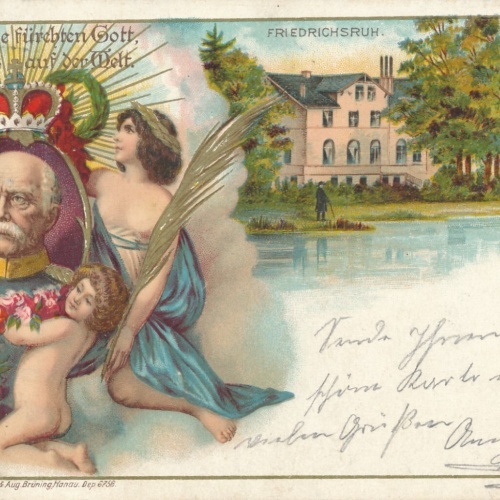 Litho - Karte Wir Deutsche füchten Gott Friedrichsruh Ansichtskarte (8642)