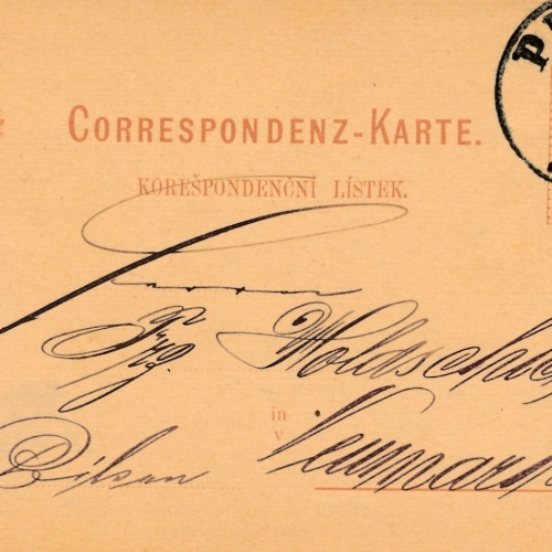 2 Kreuzer - Ganzsachen - Karte 1879 aus Praha Prag (10143)