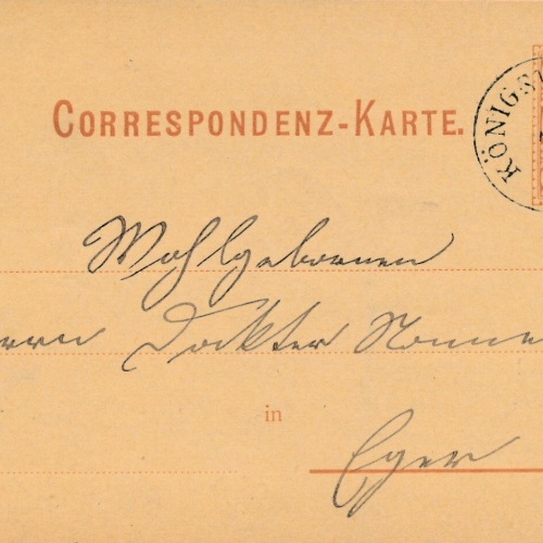 2 Kreuzer - Ganzsachen - Karte aus Königswart (10171)