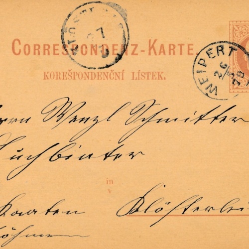 2 Kreuzer - Ganzsachen - Karte 1879 aus Weipert (10087)