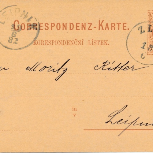 2 Kreuzer - Ganzsachen - Karte 1882 aus Zlinn (10096)