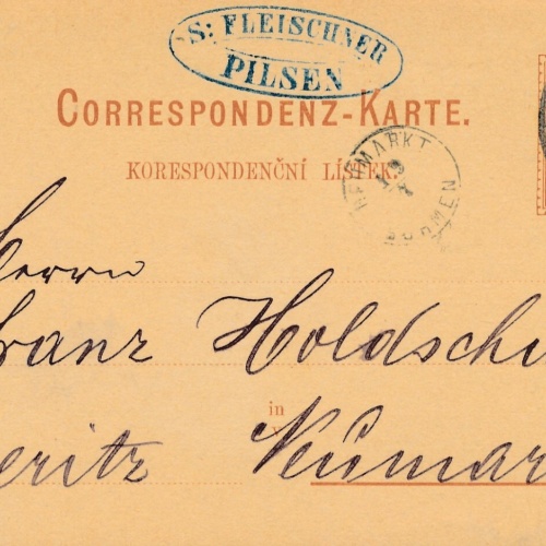 2 Kreuzer - Ganzsachen - Karte 1882 aus Pilsen (10099)