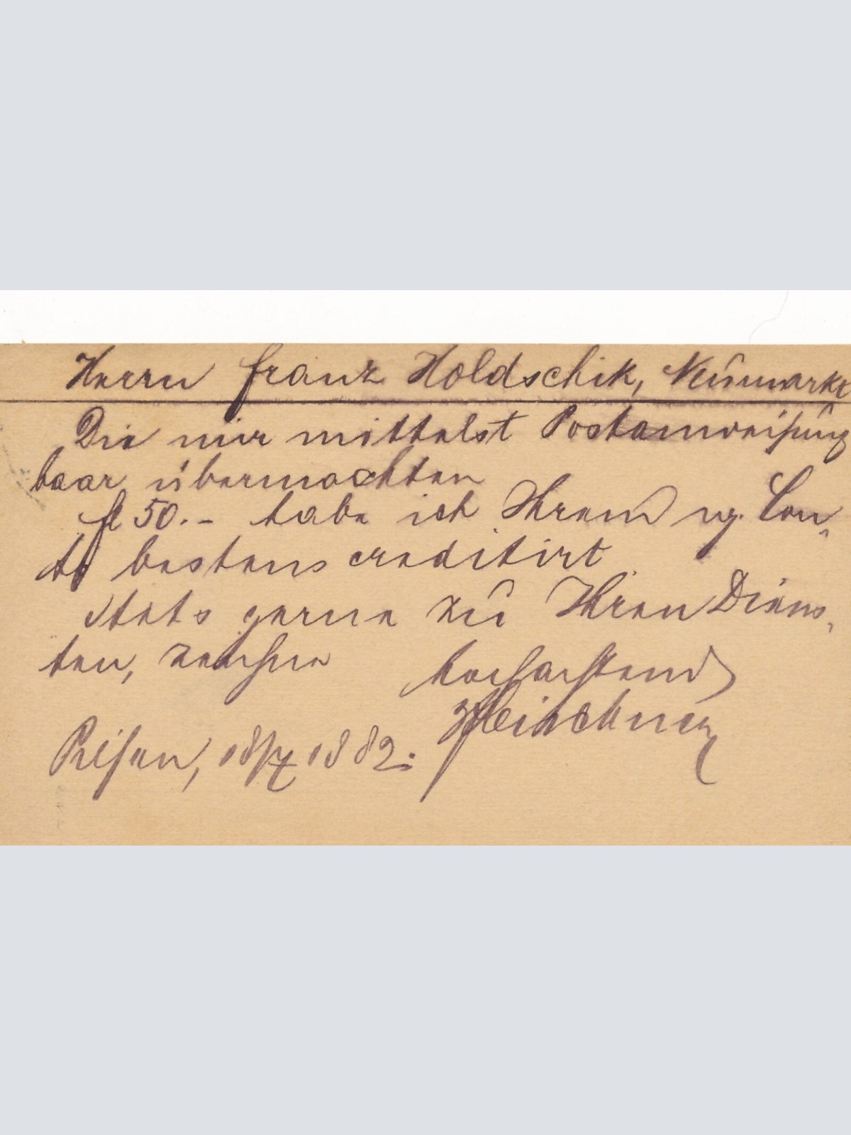 2 Kreuzer - Ganzsachen - Karte 1882 aus Pilsen (10099)