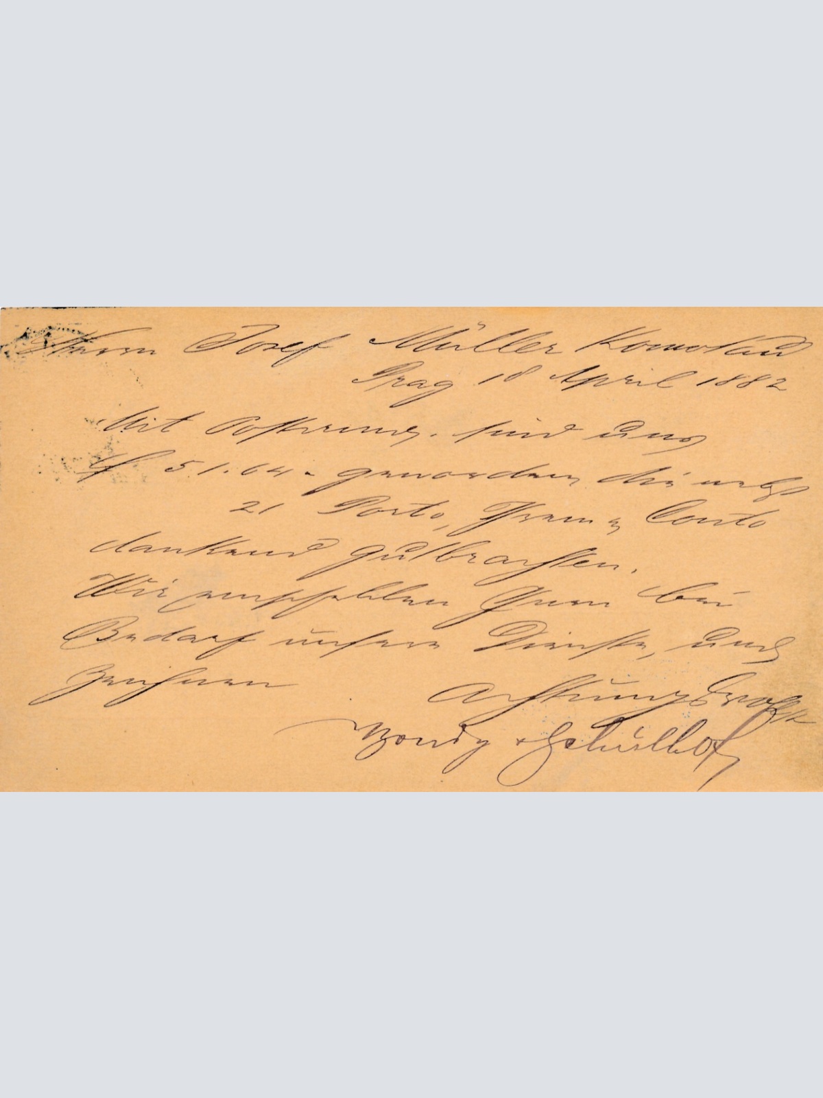 2 Kreuzer - Ganzsachen - Karte 1882 aus Prag - Praha (10107)