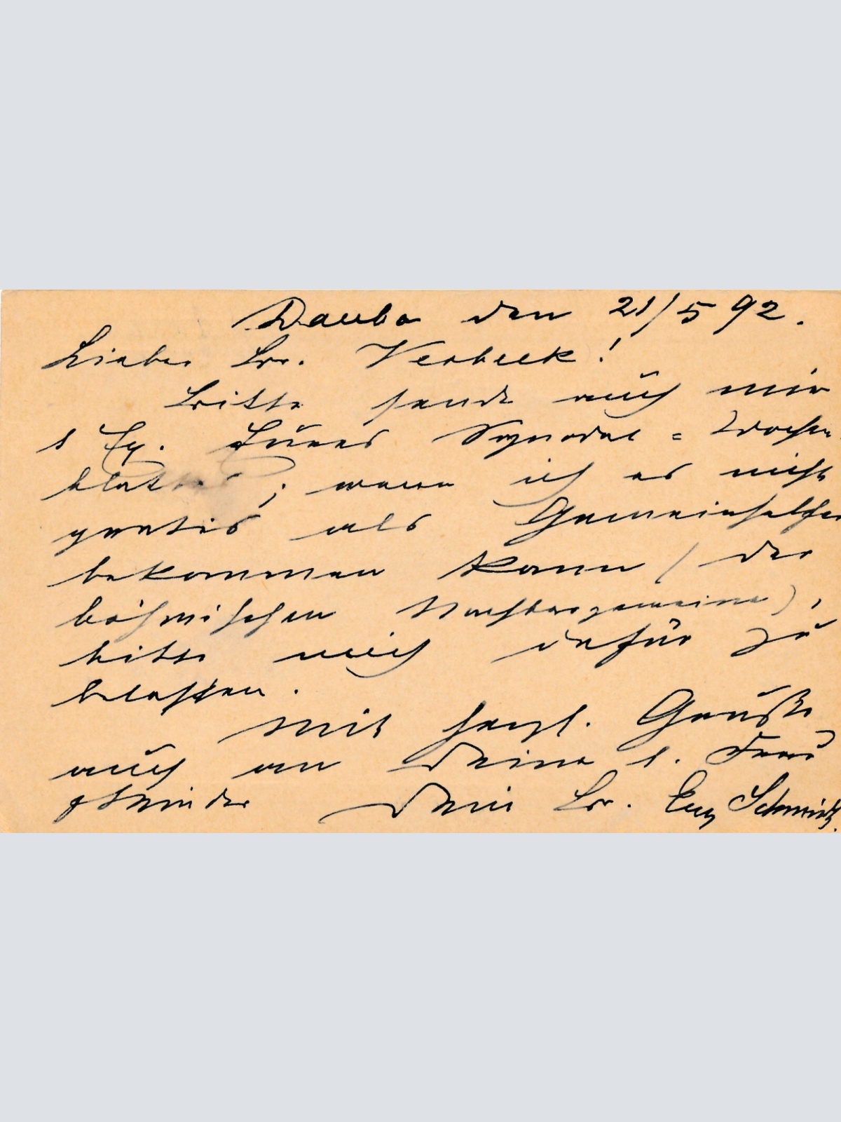 2 Kreuzer - Ganzsachen - Karte aus 1892 Dauba (10127)