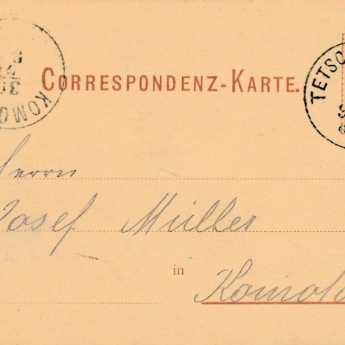 2 Kreuzer - Ganzsachen - Karte 1883 aus Tetschen (10119)