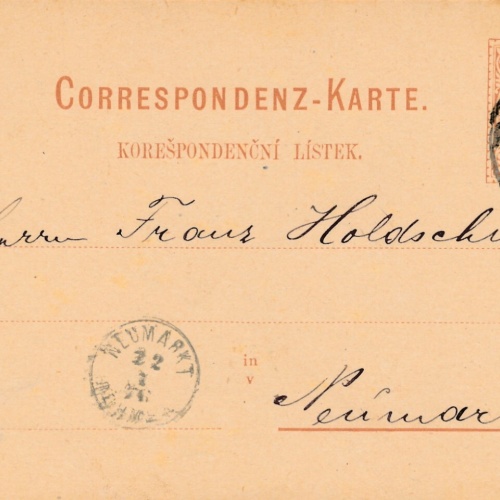 2 Kreuzer - Ganzsachen - Karte 1876 aus Prag - Praha (10108)