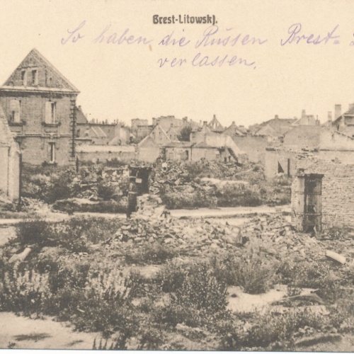 AK aus Brest - Litowskj Frankreich mit Zerstörten Häuser (9113)