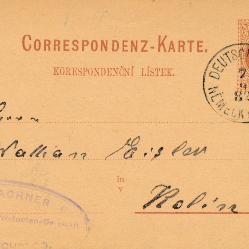 2 Kreuzer Ganzsachen - Karte (Böhm) 1882 aus Deutschbrod (10532)