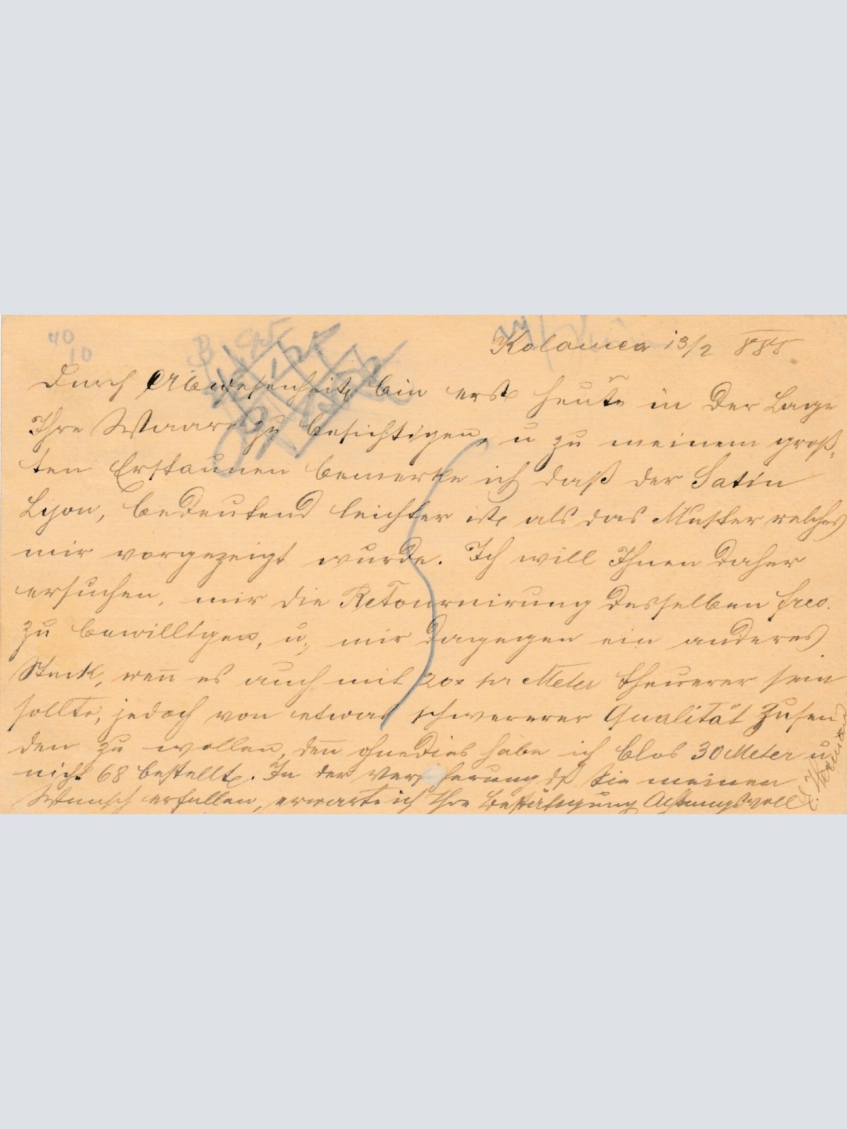 2 Kreuzer Ganzsachen - Karte (Ruth) 1888 aus Kolomea (10538)