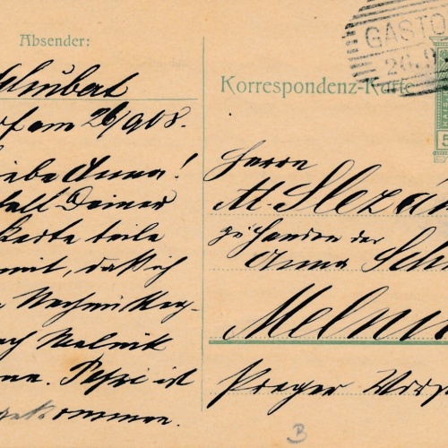 5 Heller Ganzsachen - Karte 1908 aus Gastorf (10555)