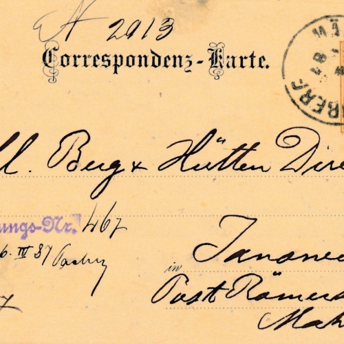 2 Kreuzer - Ganzsachen - Karte 1887 aus Mähr Schönberg (10699)