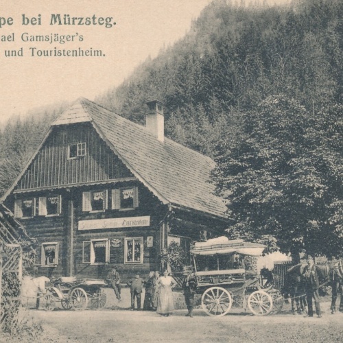 AK aus Mürzsteg mit Gasthaus Gamsjäger Steiermark Ansichtskarte (9535)